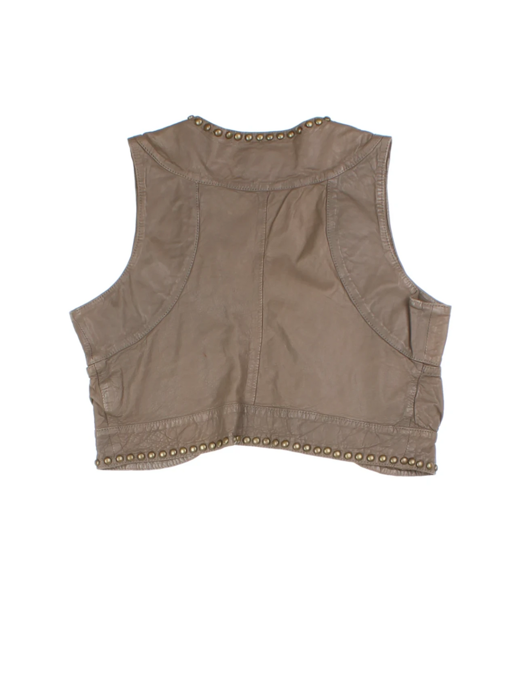 Y2K Studded Leather Waistcoat (Size XS)
