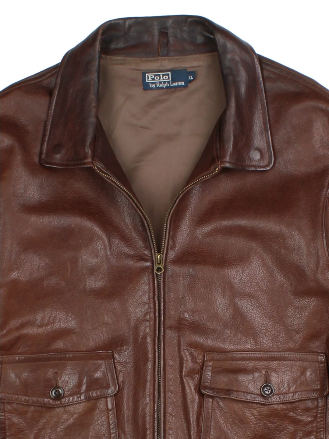Ralph Lauren Leather Harrington Jacket (Size L)