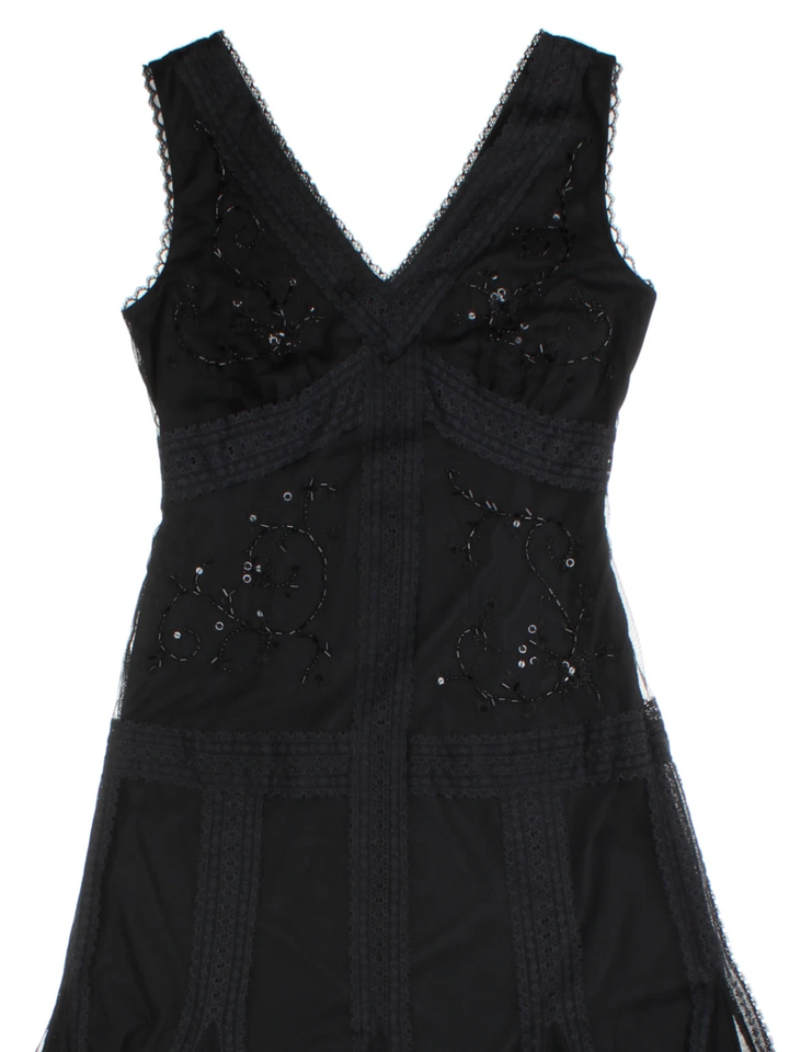 Y2K Embellished Maxi Dress (Size  XS)