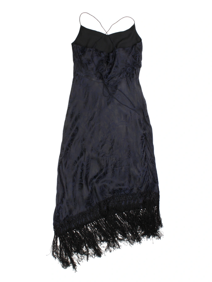 90's Paisley Fringed Maxi Dress (Size S)