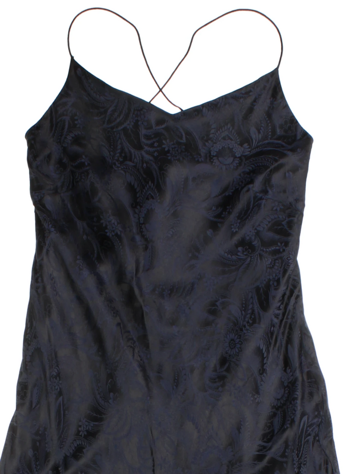 90's Paisley Fringed Maxi Dress (Size S)