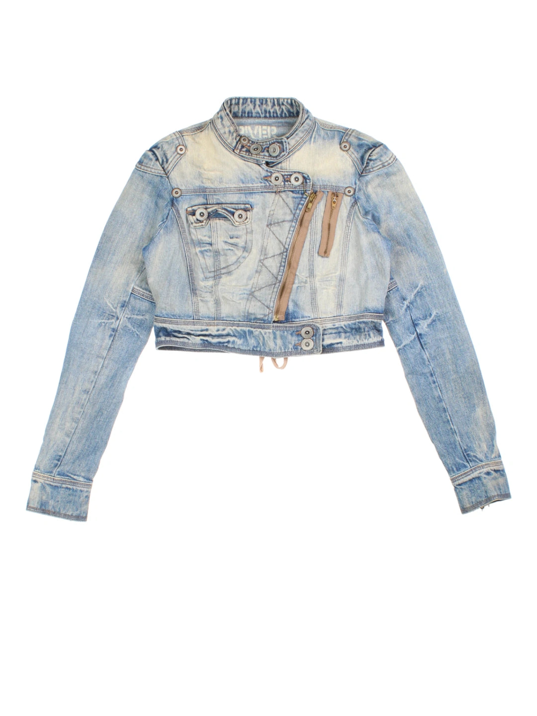 Y2K Cropped Denim Jacket (Size XXS)