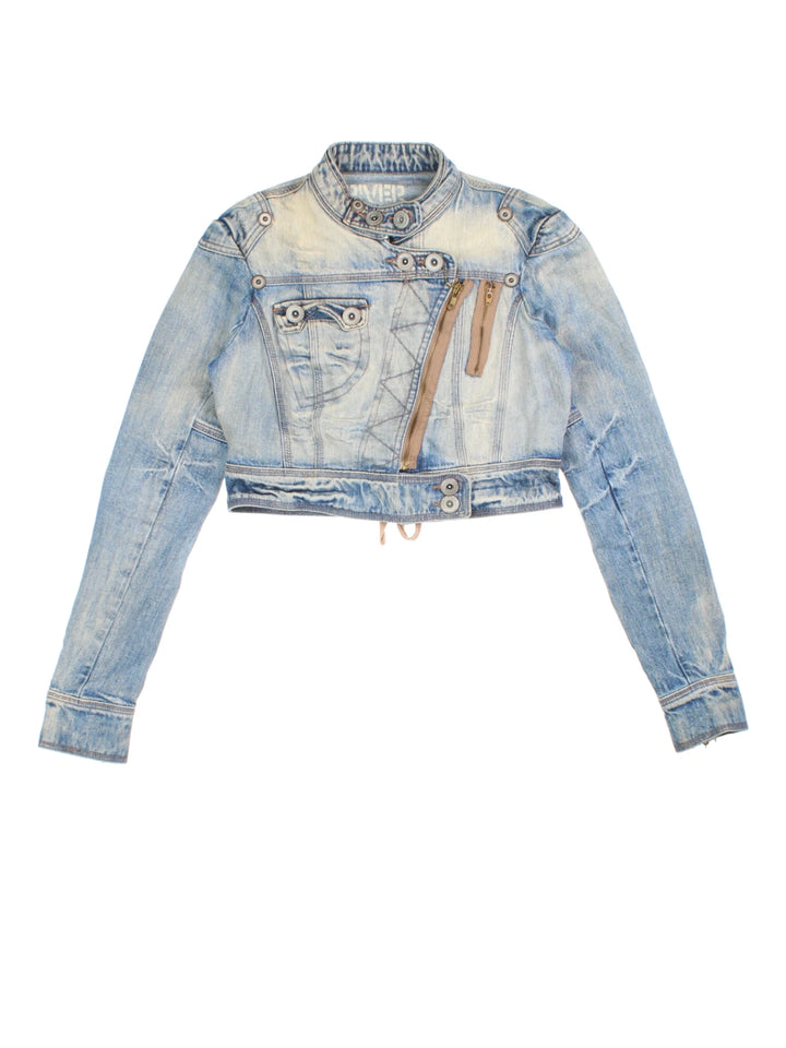 Y2K Cropped Denim Jacket (Size XXS)