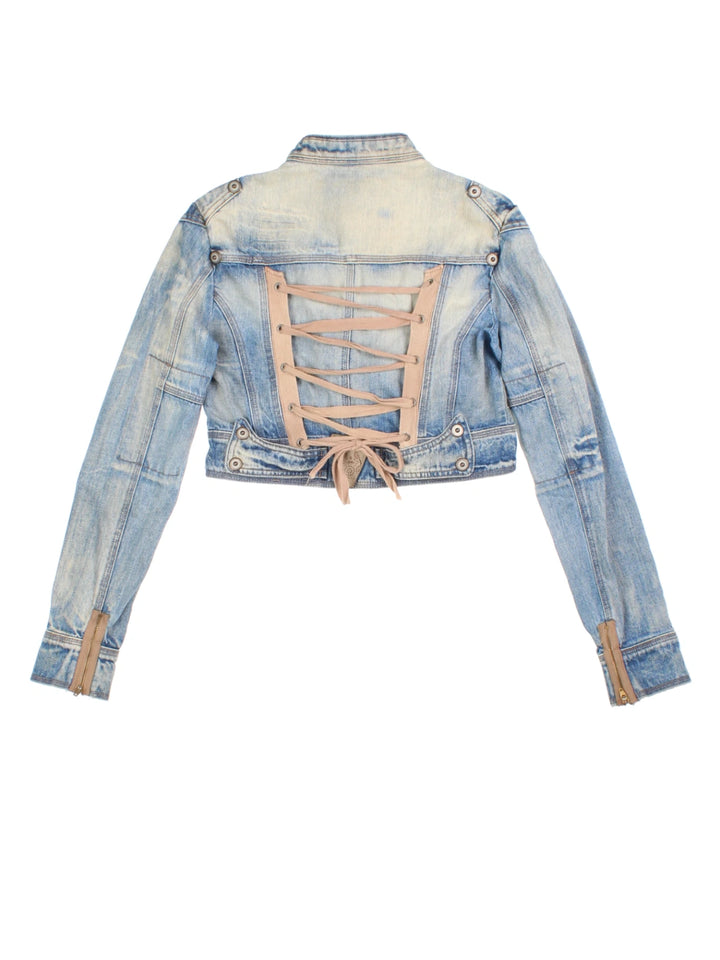Y2K Cropped Denim Jacket (Size XXS)