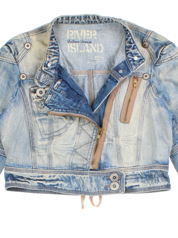 Y2K Cropped Denim Jacket (Size XXS)