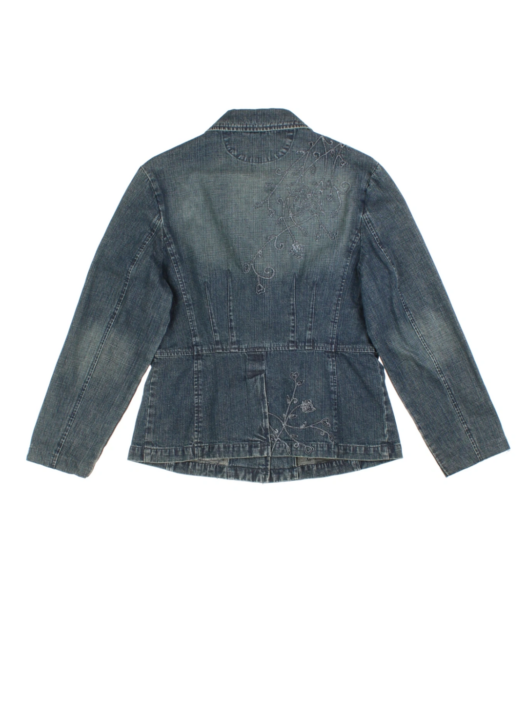 Y2K Embroidered Denim Jacket (Size S)