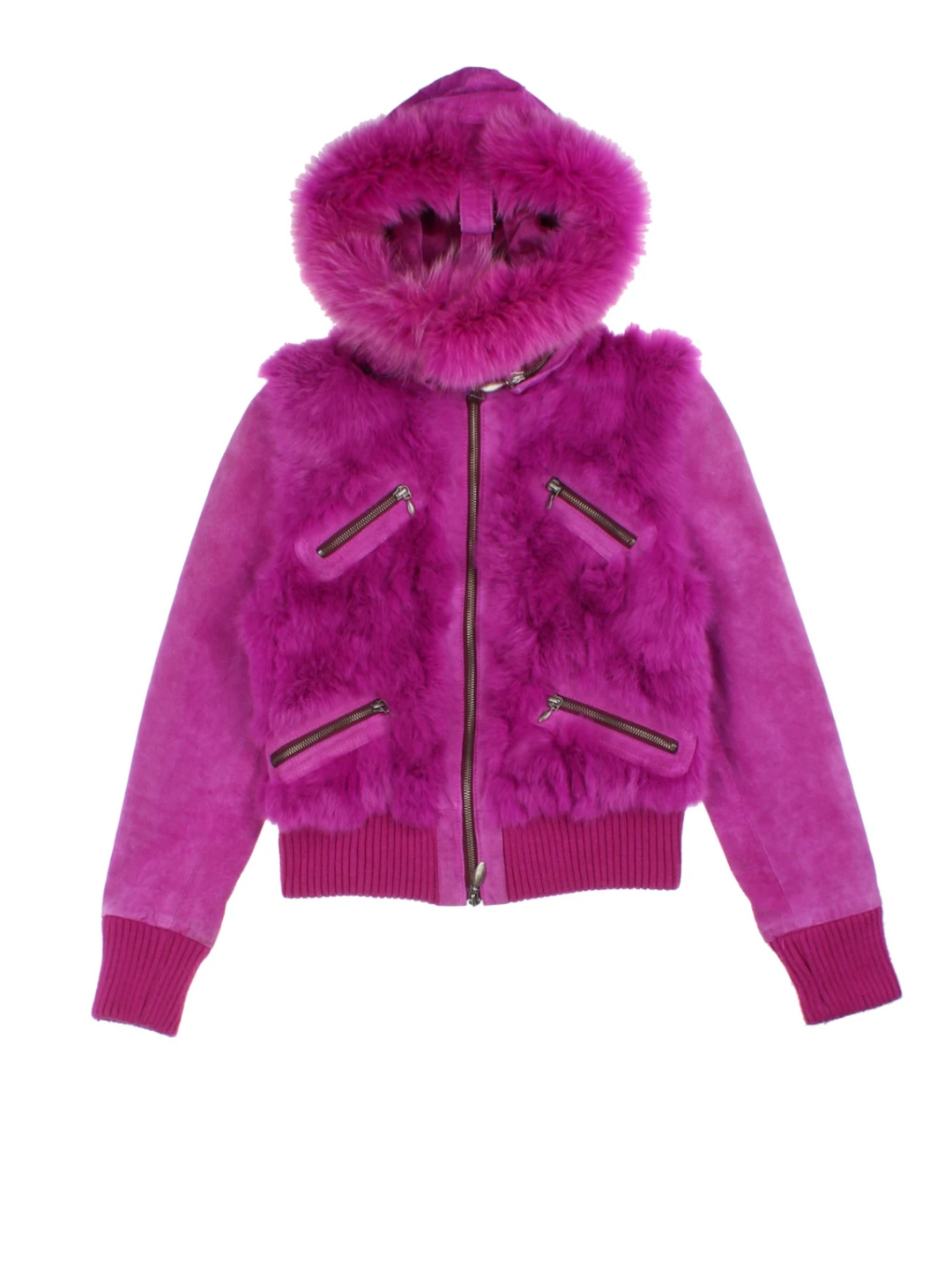 Y2K Faux Fur/Suede Jacket (Size XXS)