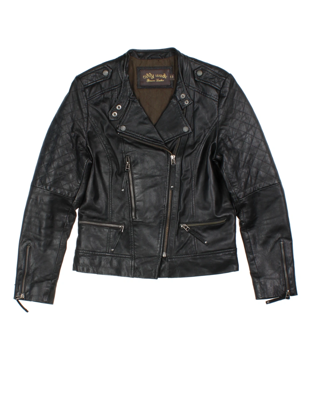 Leather Biker Jacket (Size S)