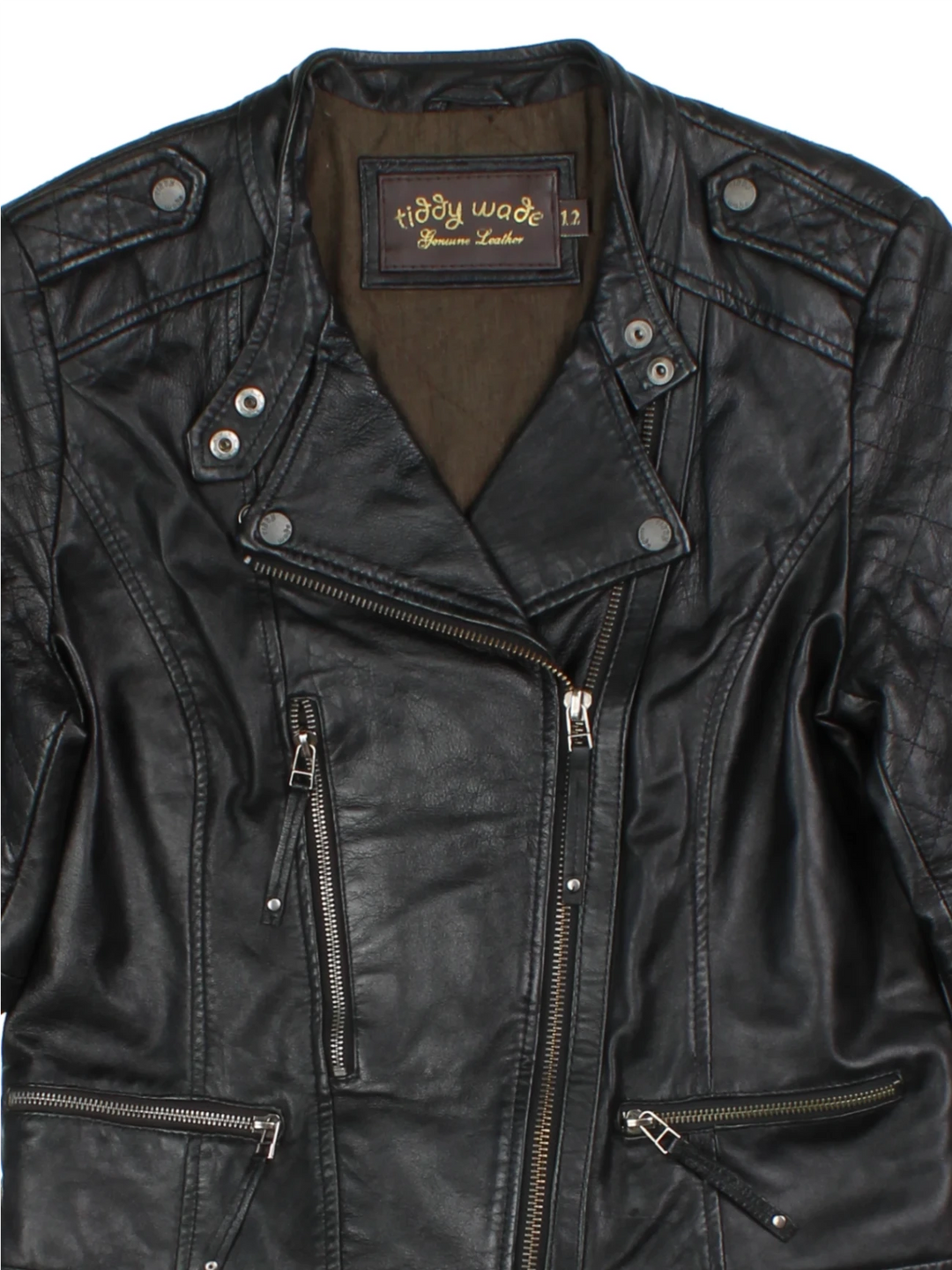 Leather Biker Jacket (Size S)