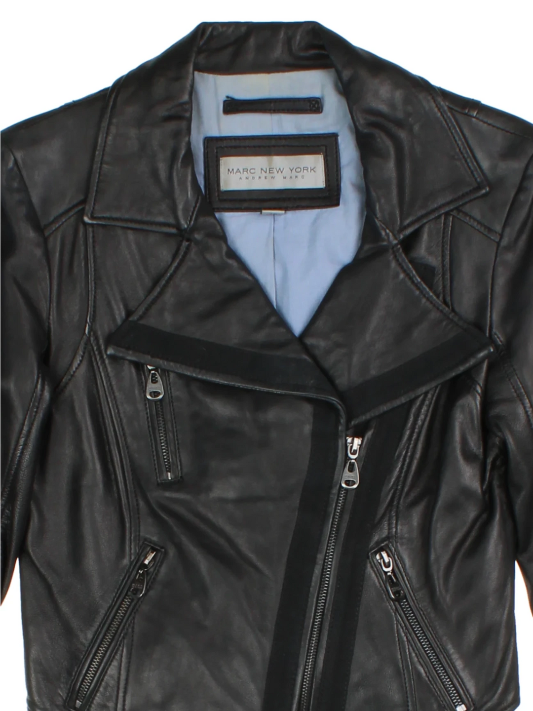 Y2K Marc New York Leather Biker Jacket (Size XXS)