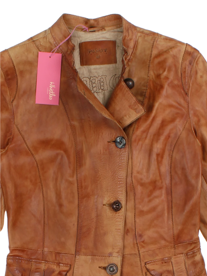 90's Whistles Leather Jacket (Size XXS)