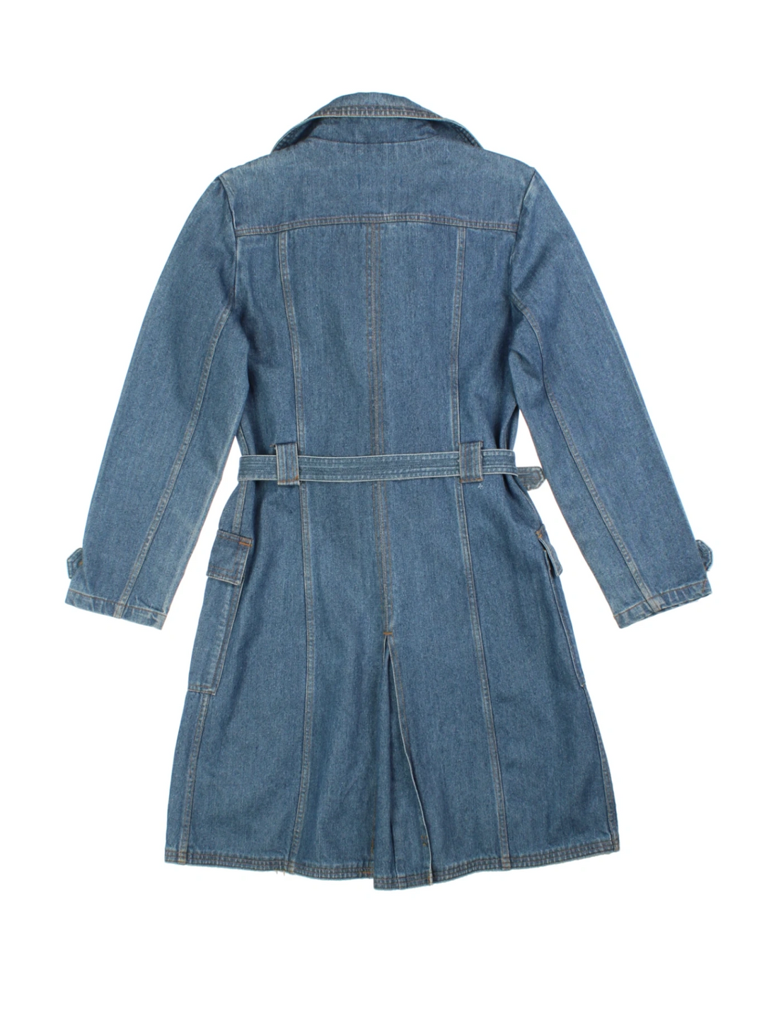 Y2K River Island Denim Trench Coat (Size M)