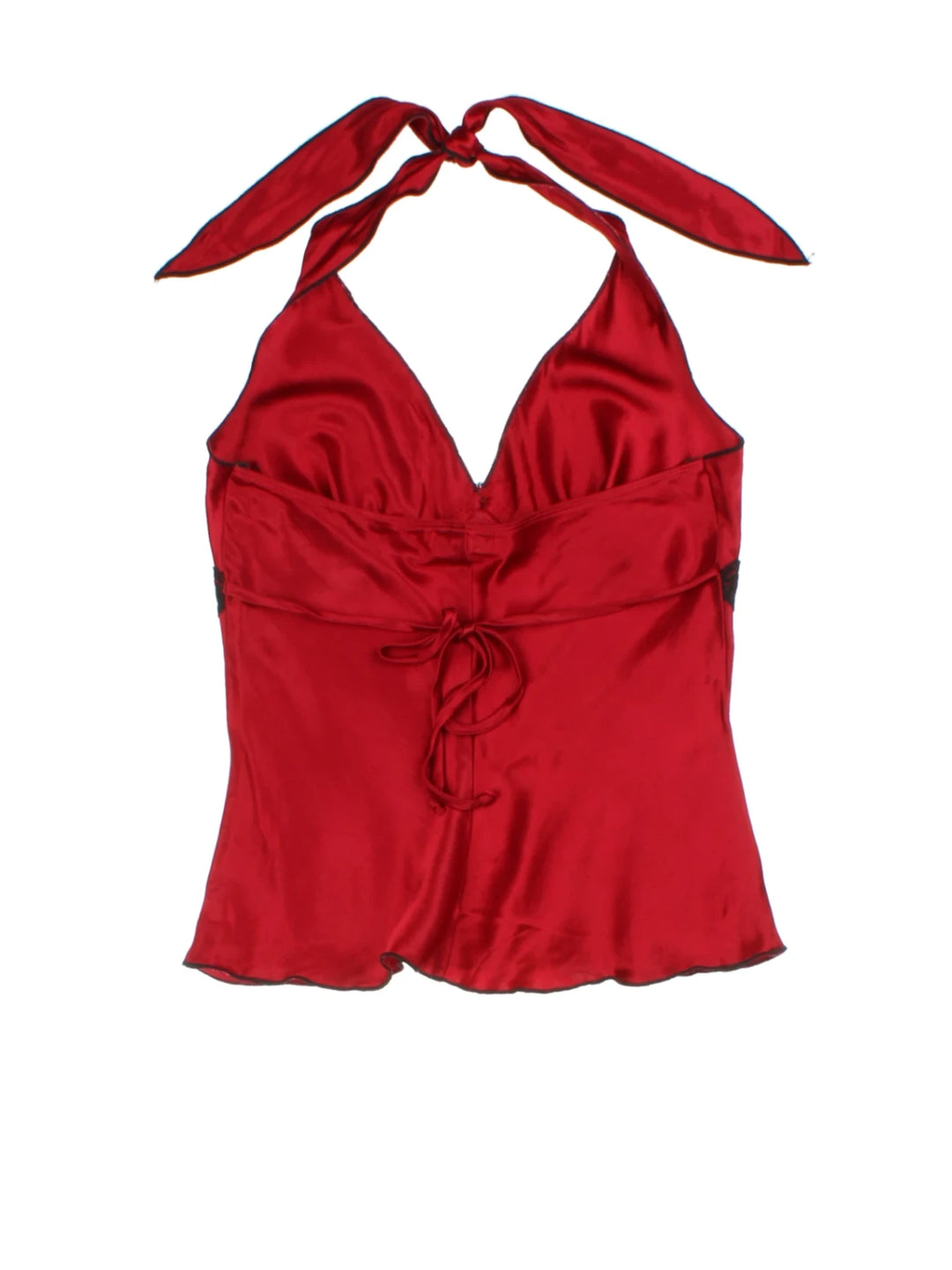Y2K Satin Halter Top (Size S)
