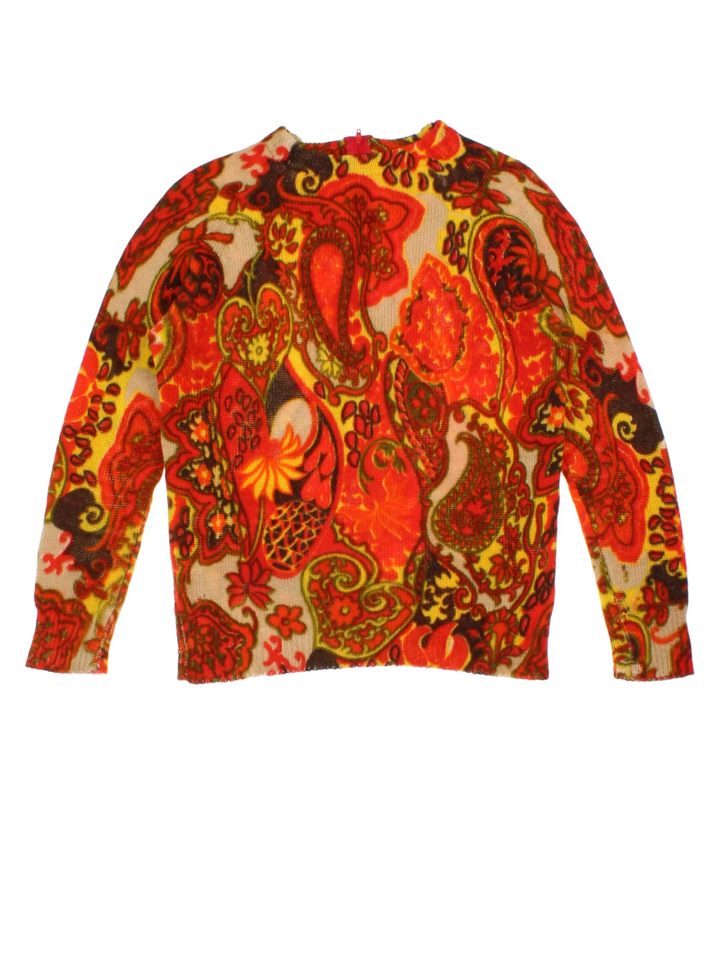 70's Paisley Knit Jumper (Size M)