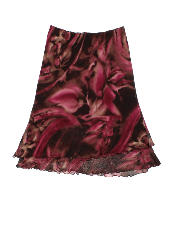 Y2K Patterned Skirt (Size XXL)