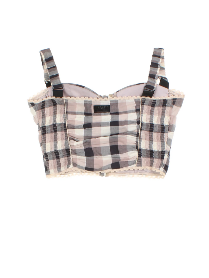Guess Checked Crop Top (Size M)