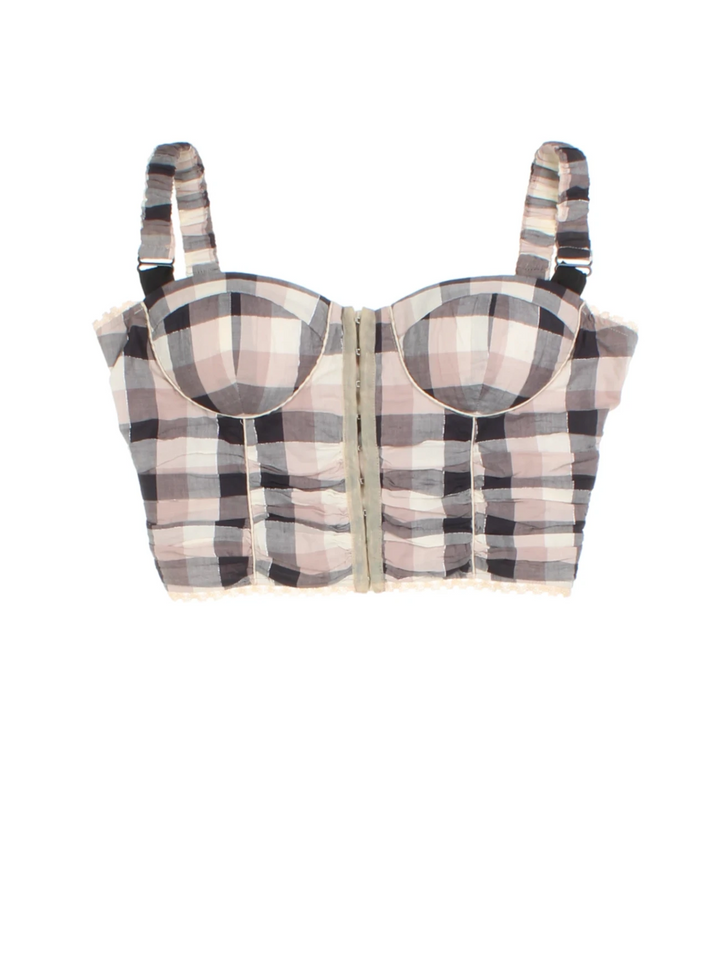 Guess Checked Crop Top (Size M)