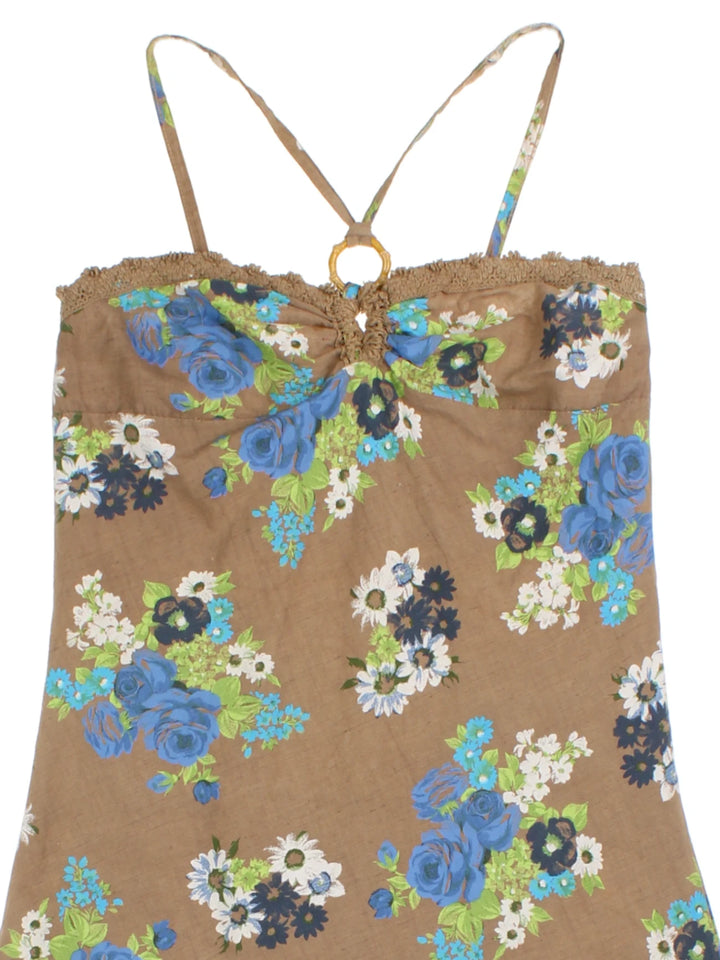 Y2K Floral Mini Dress (Size S)