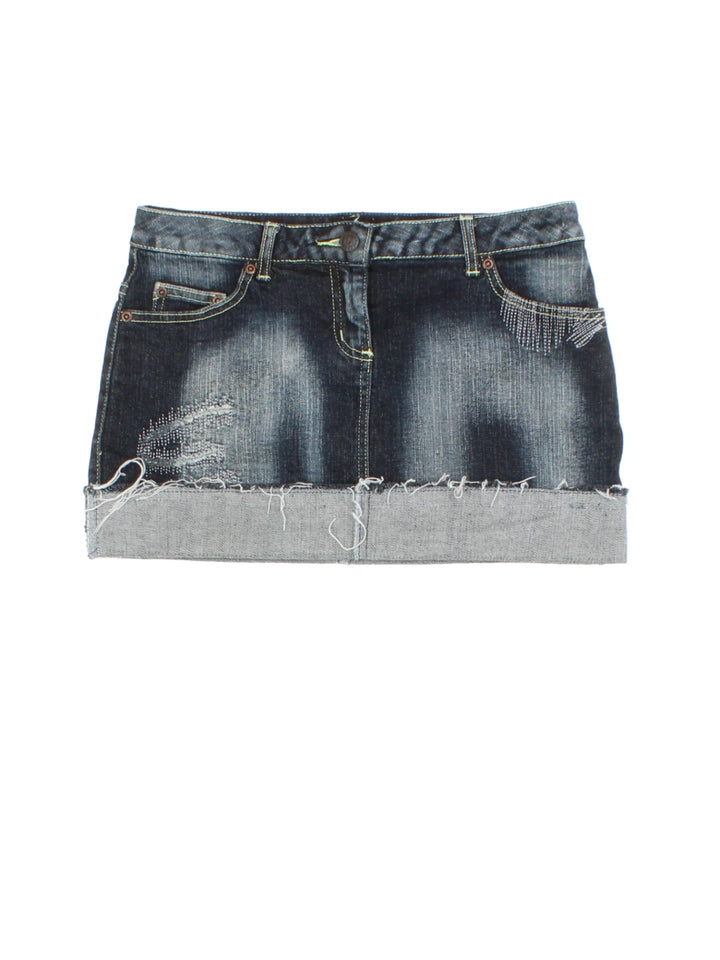 Y2K Denim Mini Skirt (Size XS)
