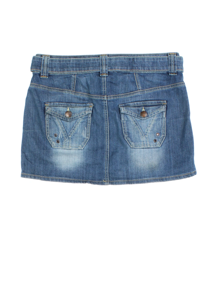 Y2K Denim Mini Skirt (Size L)