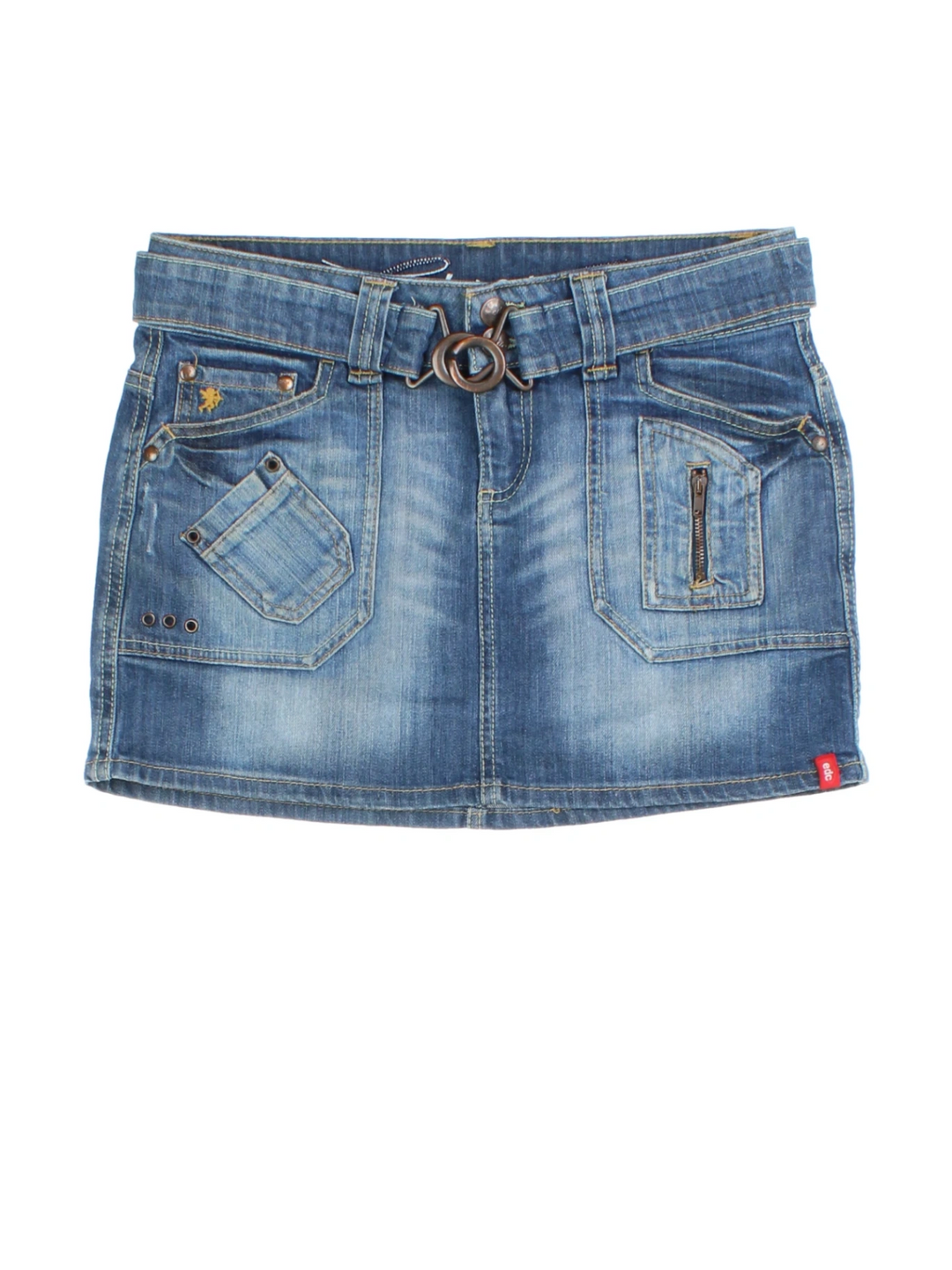 Y2K Denim Mini Skirt (Size L)