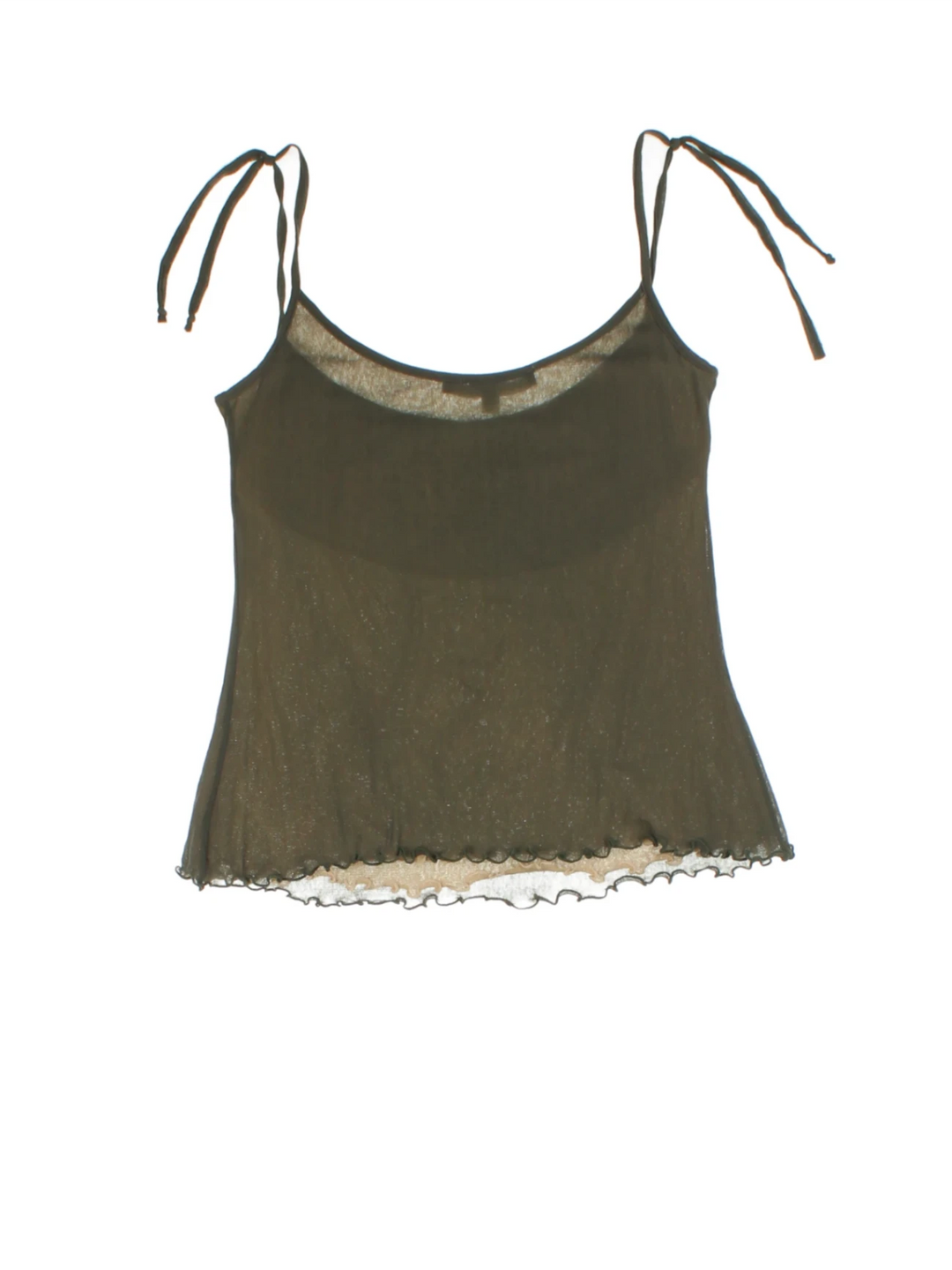 Annarita N Sheer Tie Strap Tank Top (Size M)