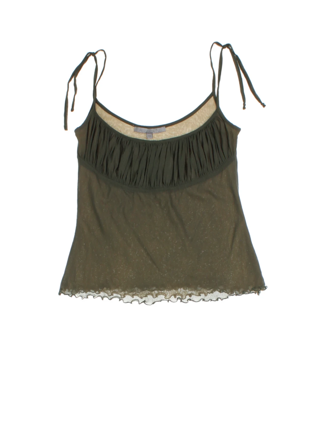 Annarita N Sheer Tie Strap Tank Top (Size M)