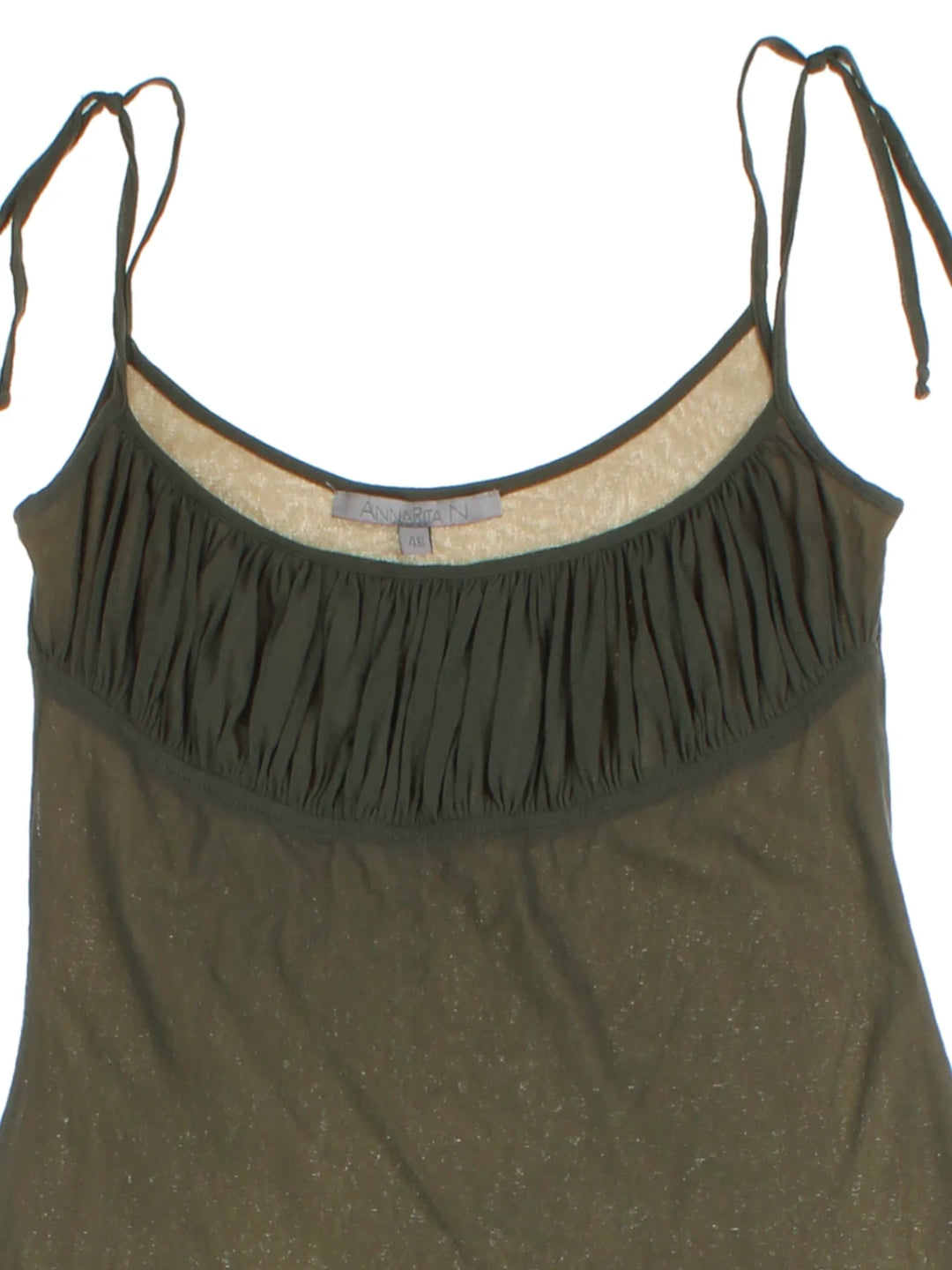 Annarita N Sheer Tie Strap Tank Top (Size M)