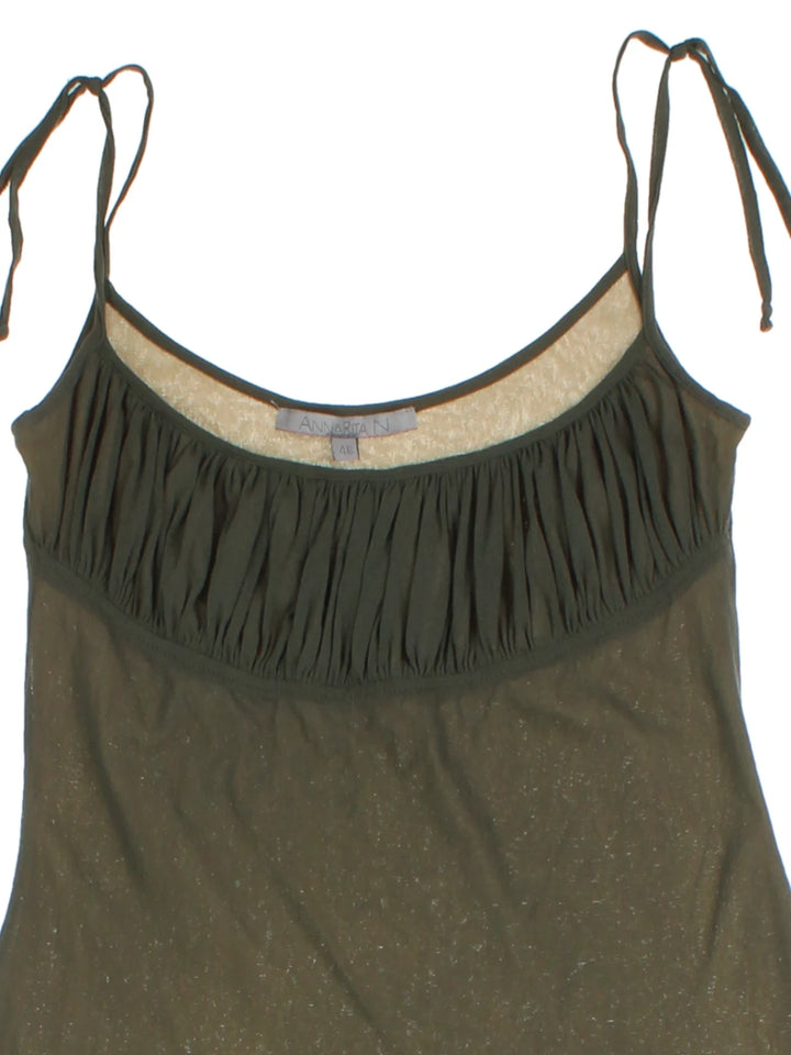 Annarita N Sheer Tie Strap Tank Top (Size M)