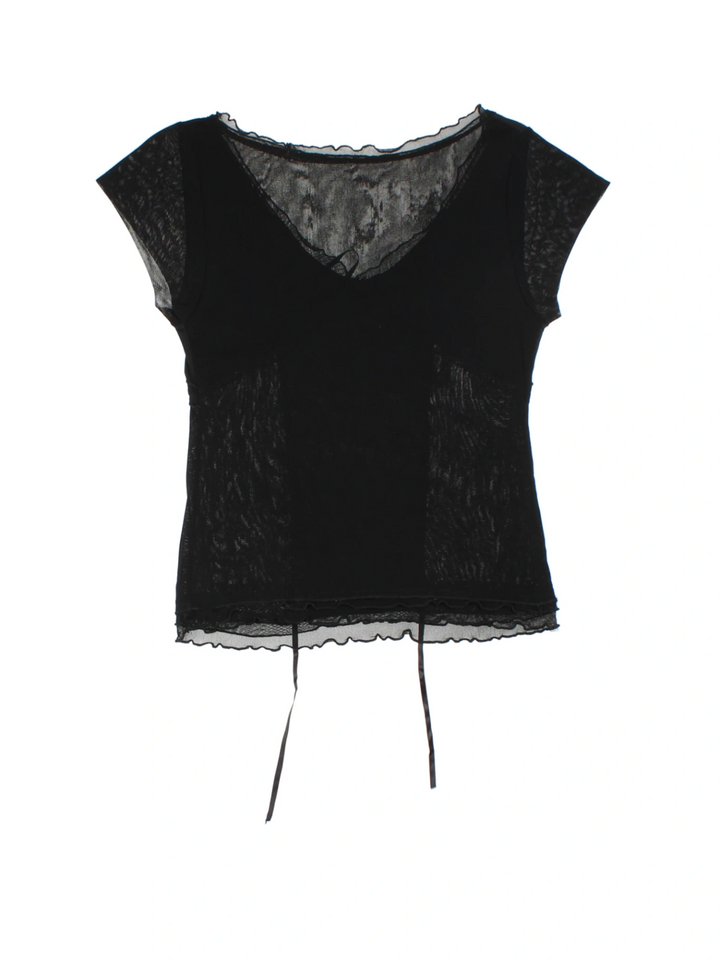 Y2K Sheer Mesh Top (Size S)