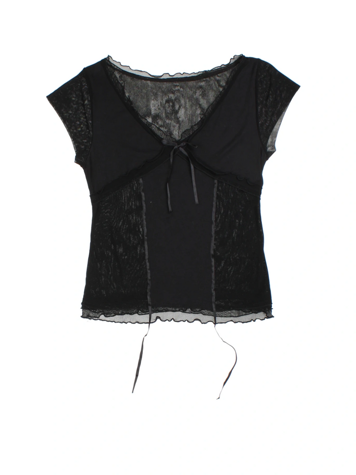 Y2K Sheer Mesh Top (Size S)