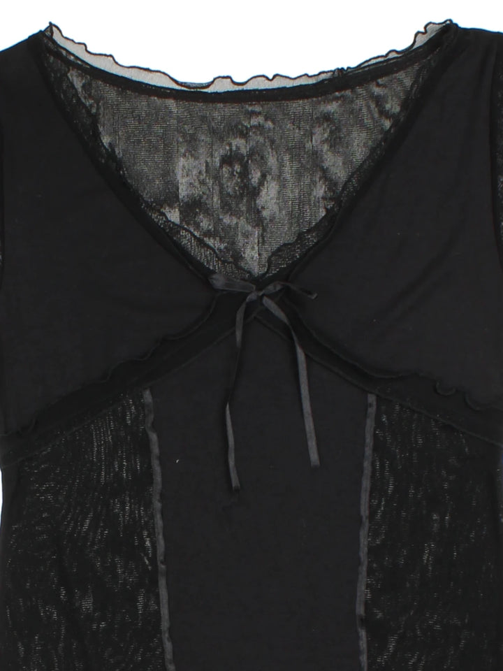 Y2K Sheer Mesh Top (Size S)
