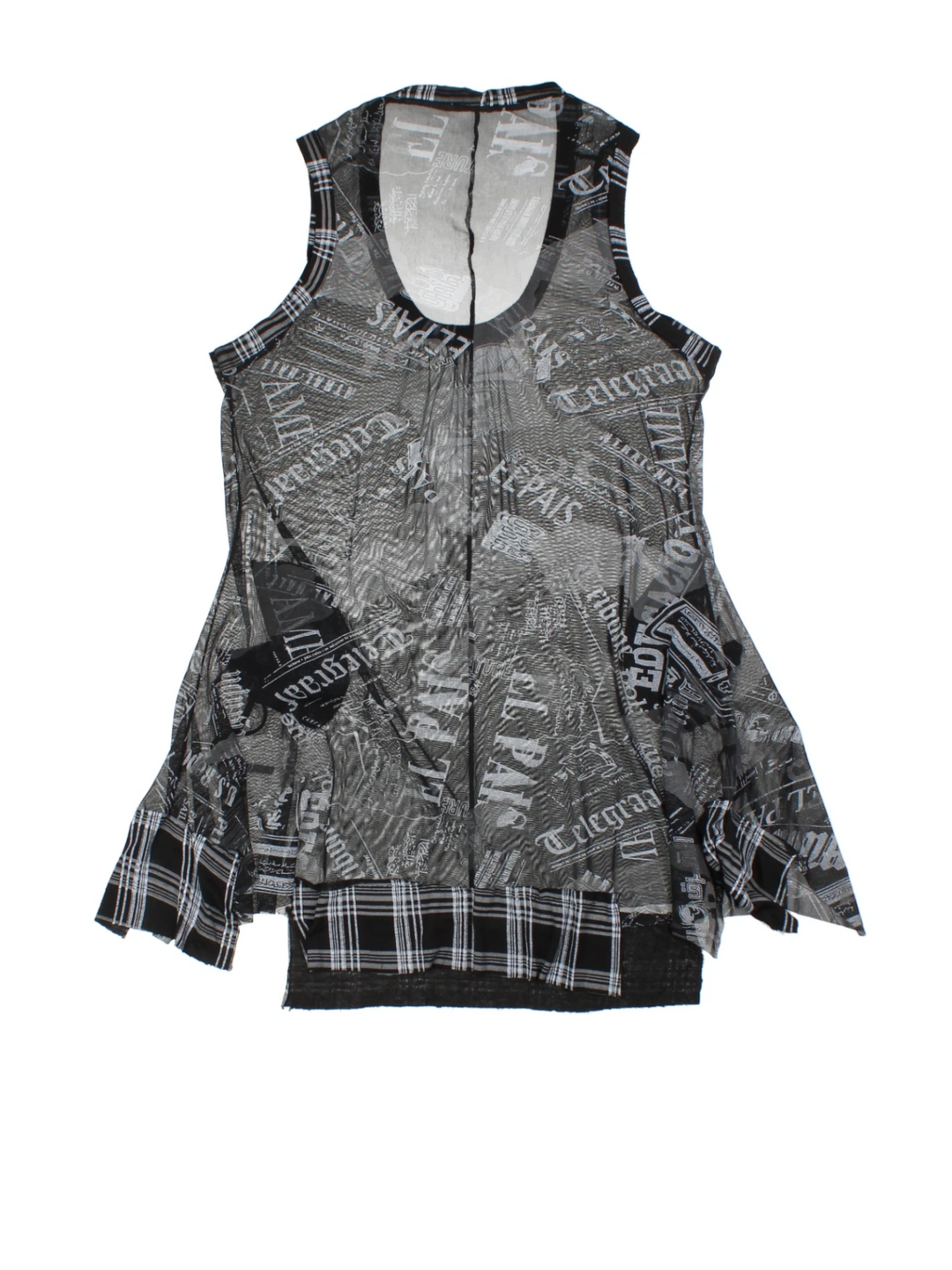 Y2K Newsprint Mini Dress (Size L)