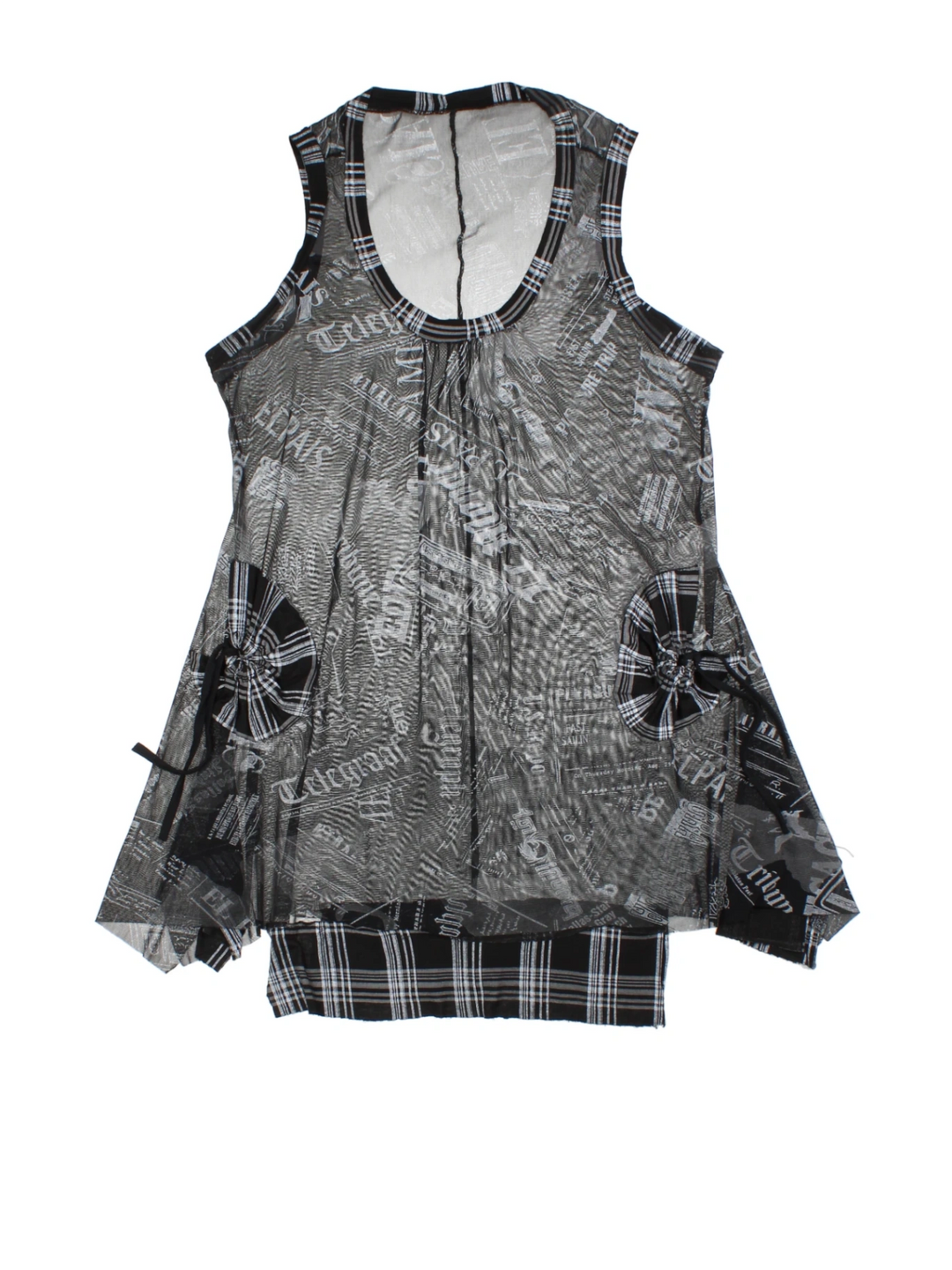 Y2K Newsprint Mini Dress (Size L)