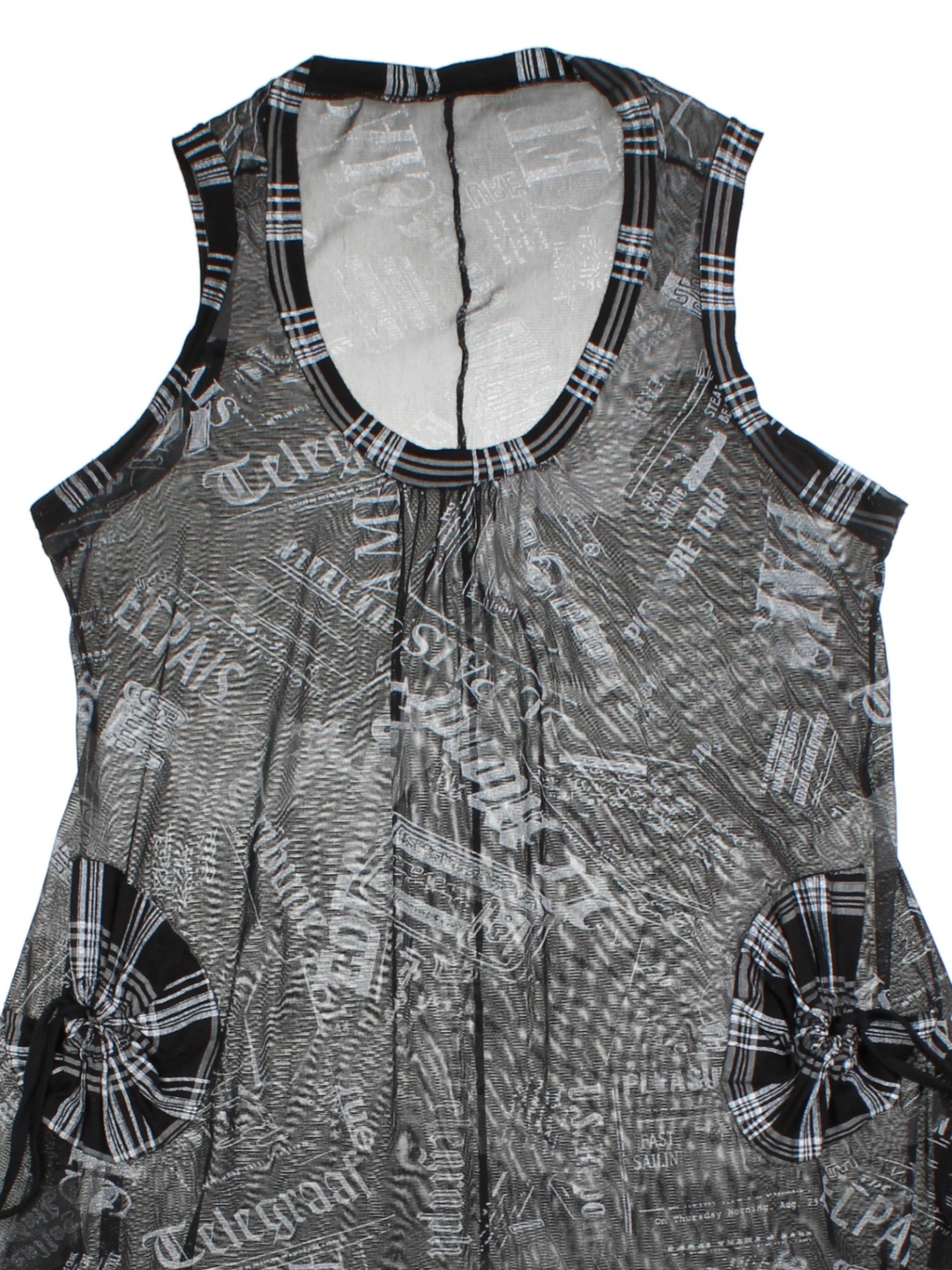 Y2K Newsprint Mini Dress (Size L)