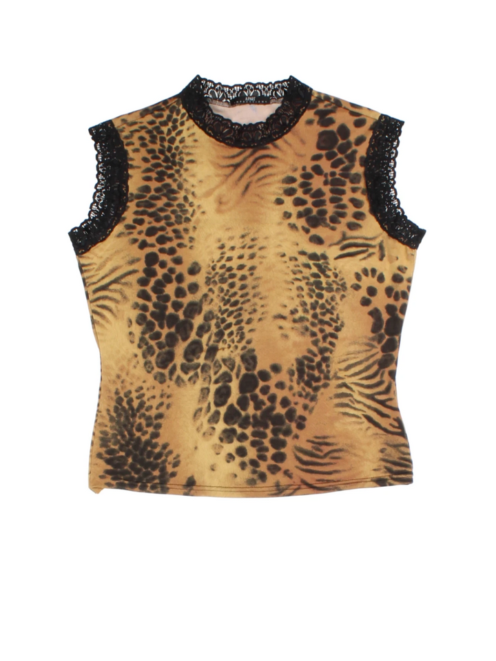 Y2K Leopard Print Top (Size M)