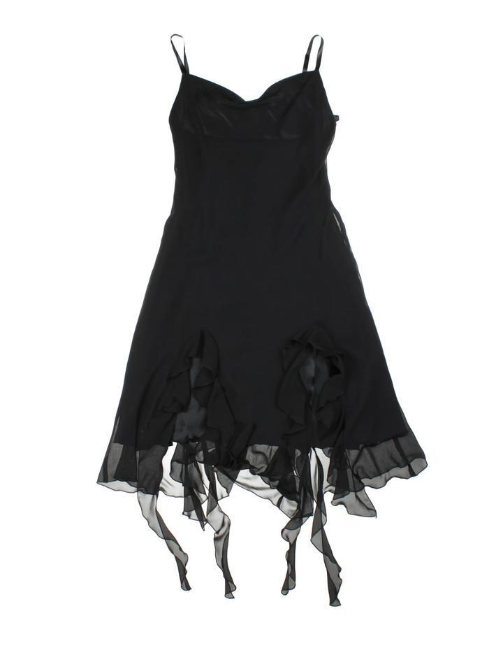 Y2K Layered Mesh Midi Dress (Size XXS)