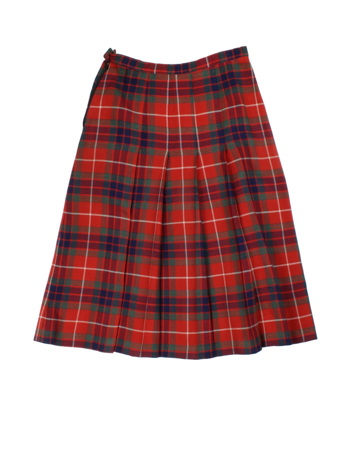 Wool Kilt Midi Skirt (Size XS)