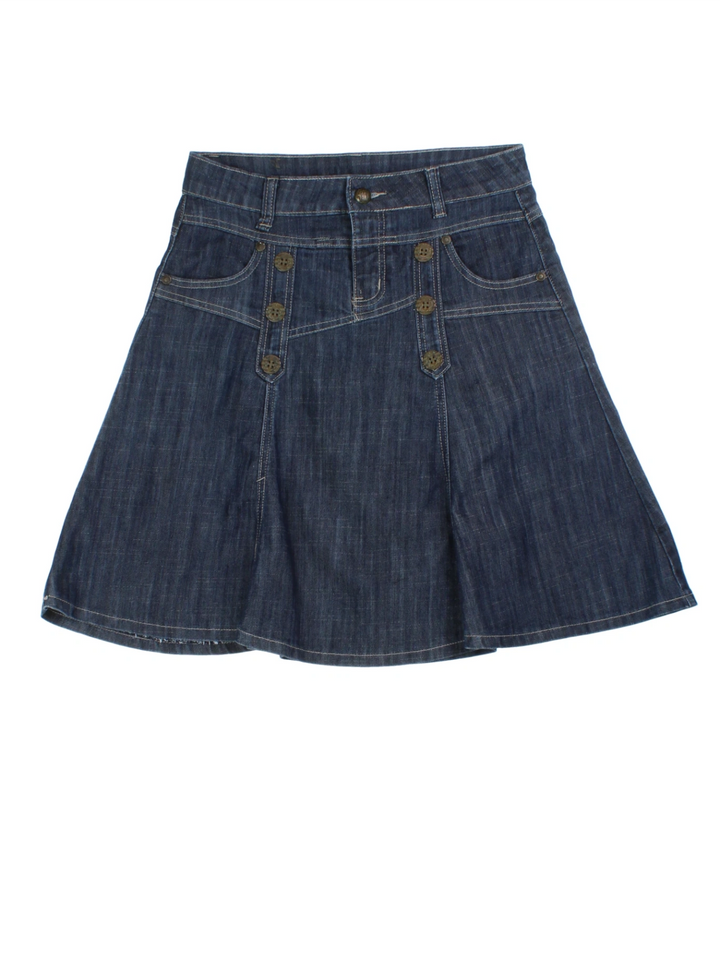 Y2K Denim Mini Skirt (Size L)