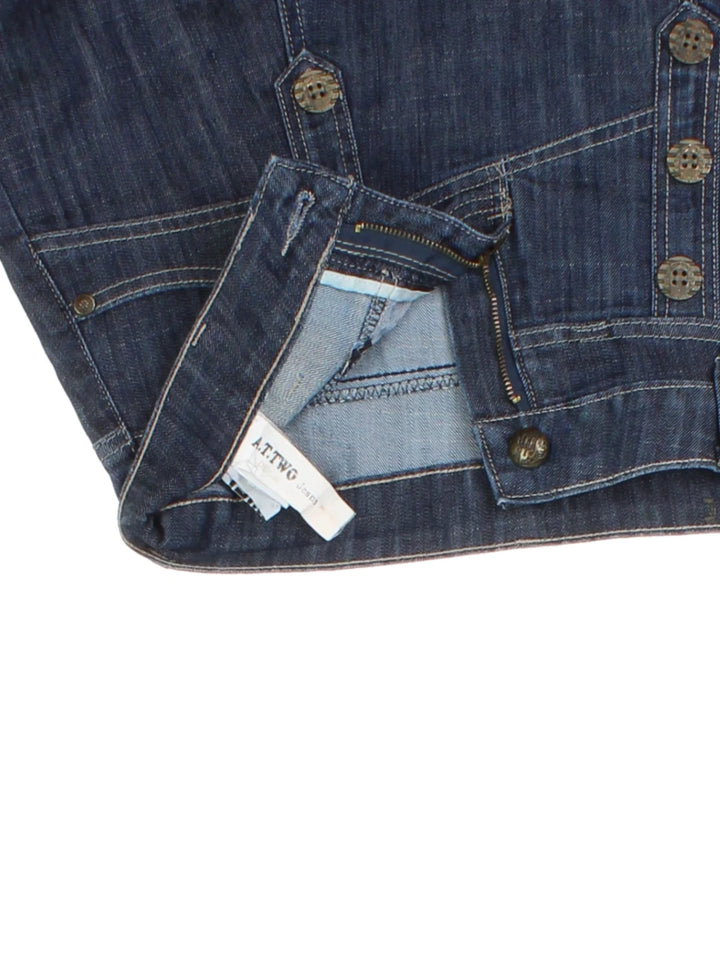 Y2K Denim Mini Skirt (Size L)