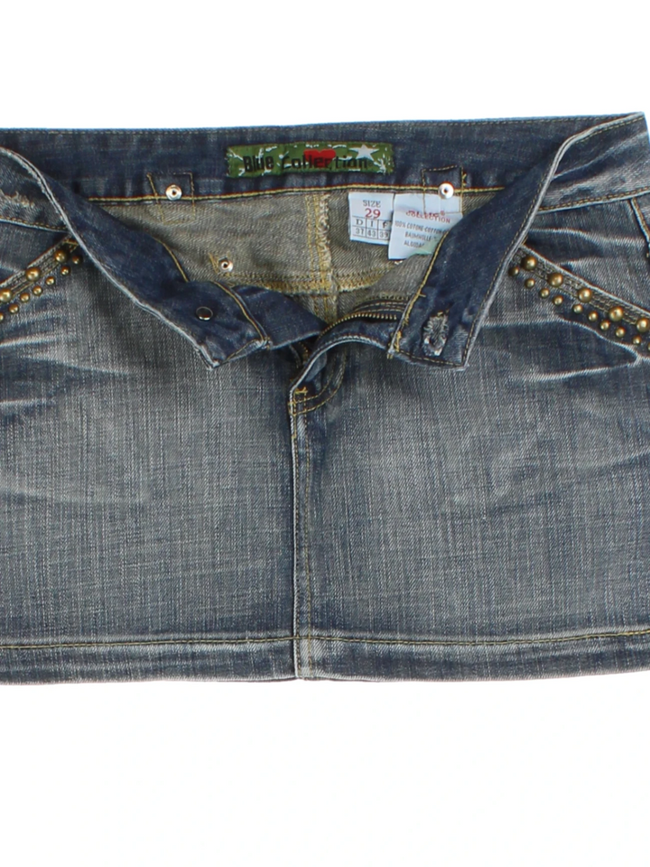 Y2K Denim Mini Skirt (Size M)