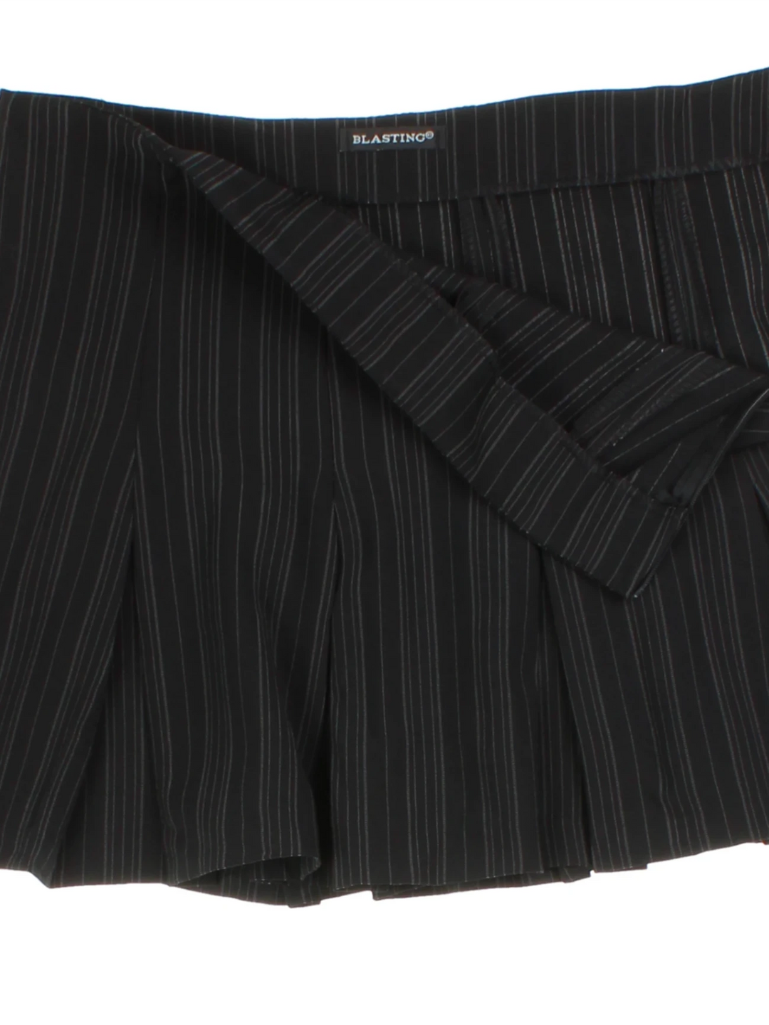 Y2K Pinstripe Mini Skirt (Size L)