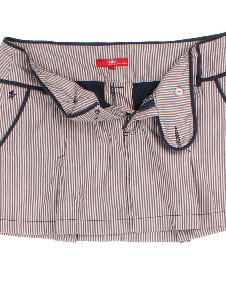 Y2K Striped Mini Skirt (Size M)