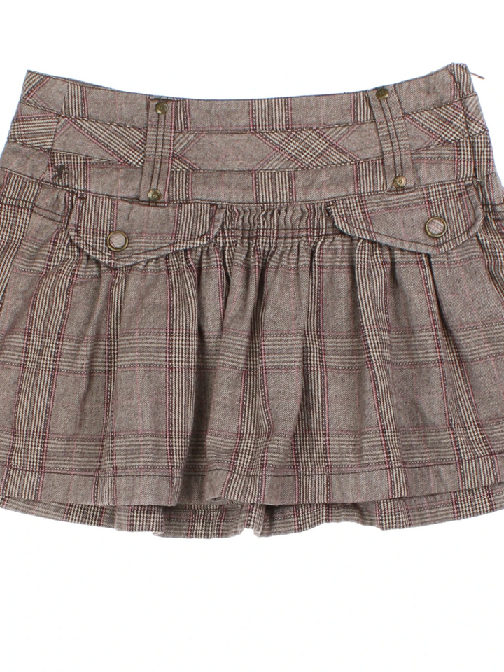 Y2K Plaid Mini Skirt (Size M)
