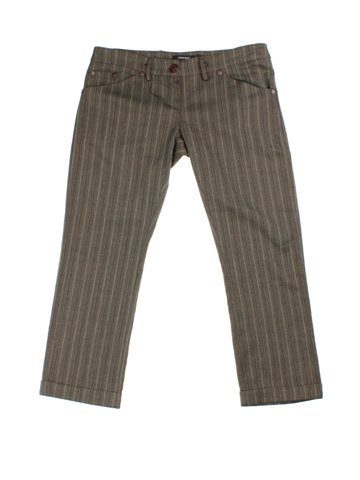 Y2K Denny Rose Pinstripe Capri Trousers (Size M)