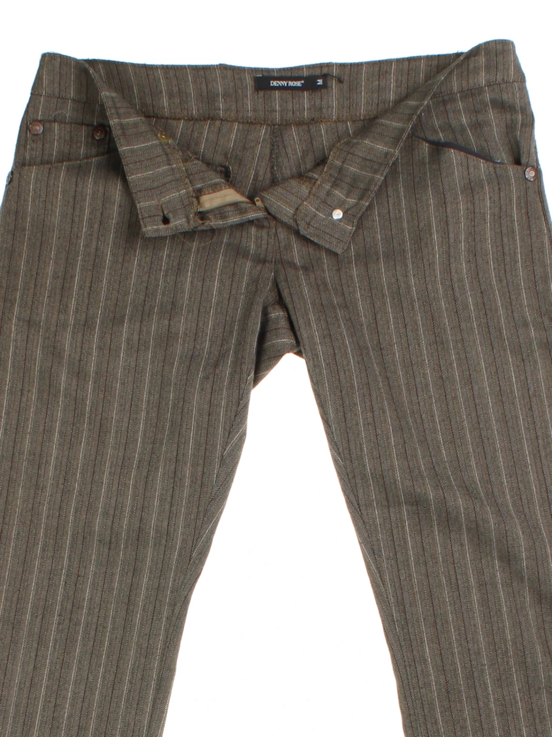 Y2K Denny Rose Pinstripe Capri Trousers (Size M)