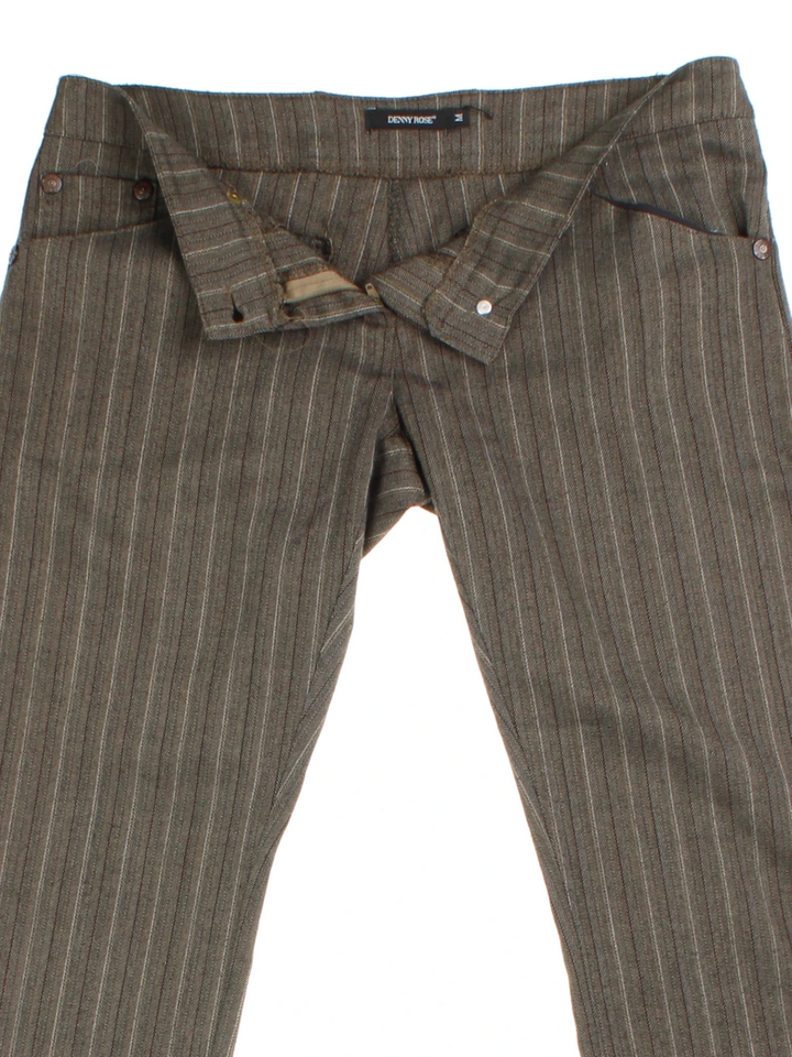 Y2K Denny Rose Pinstripe Capri Trousers (Size M)