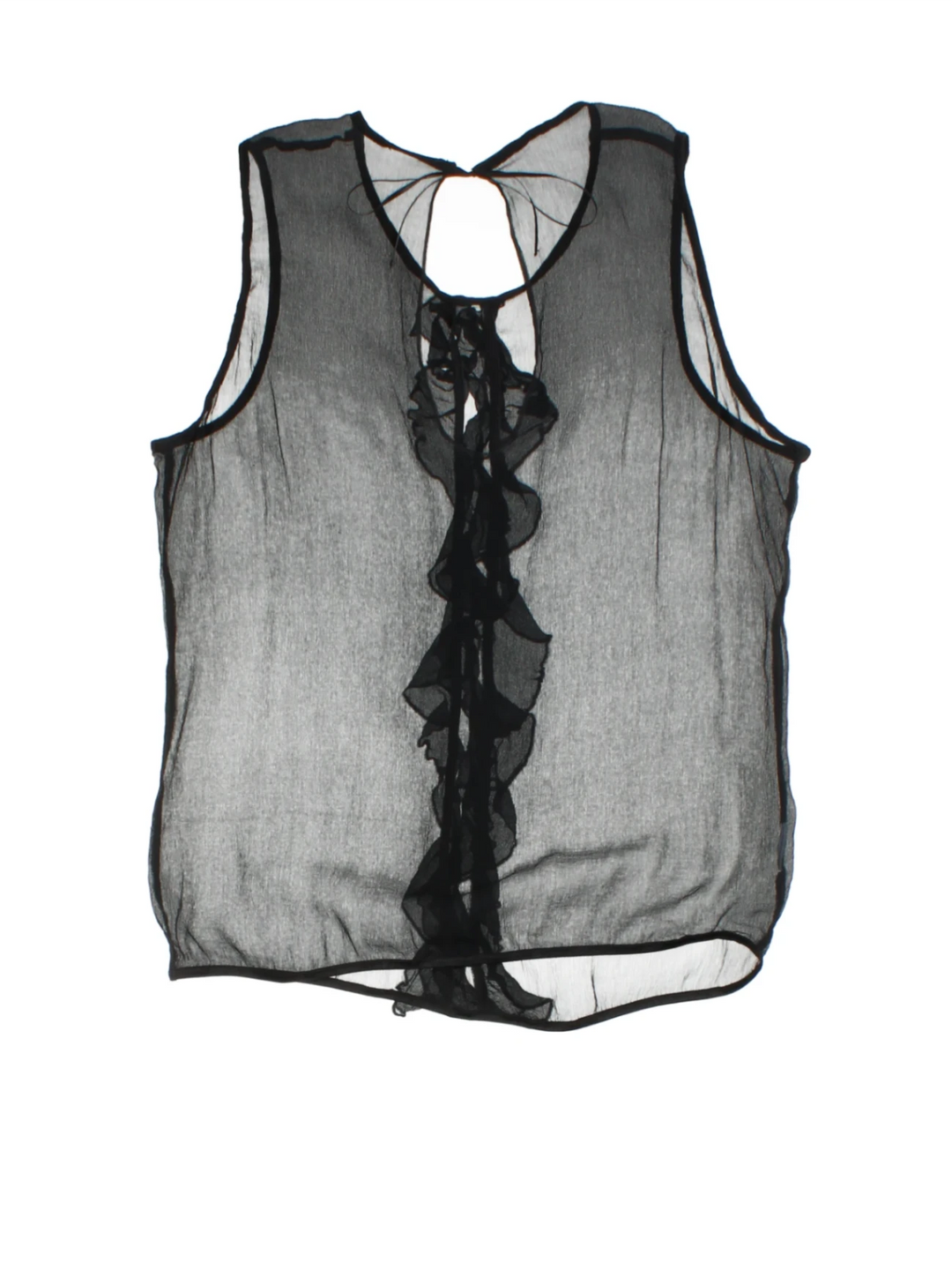 Y2K Sheer Ruffle Blouse (Size S)