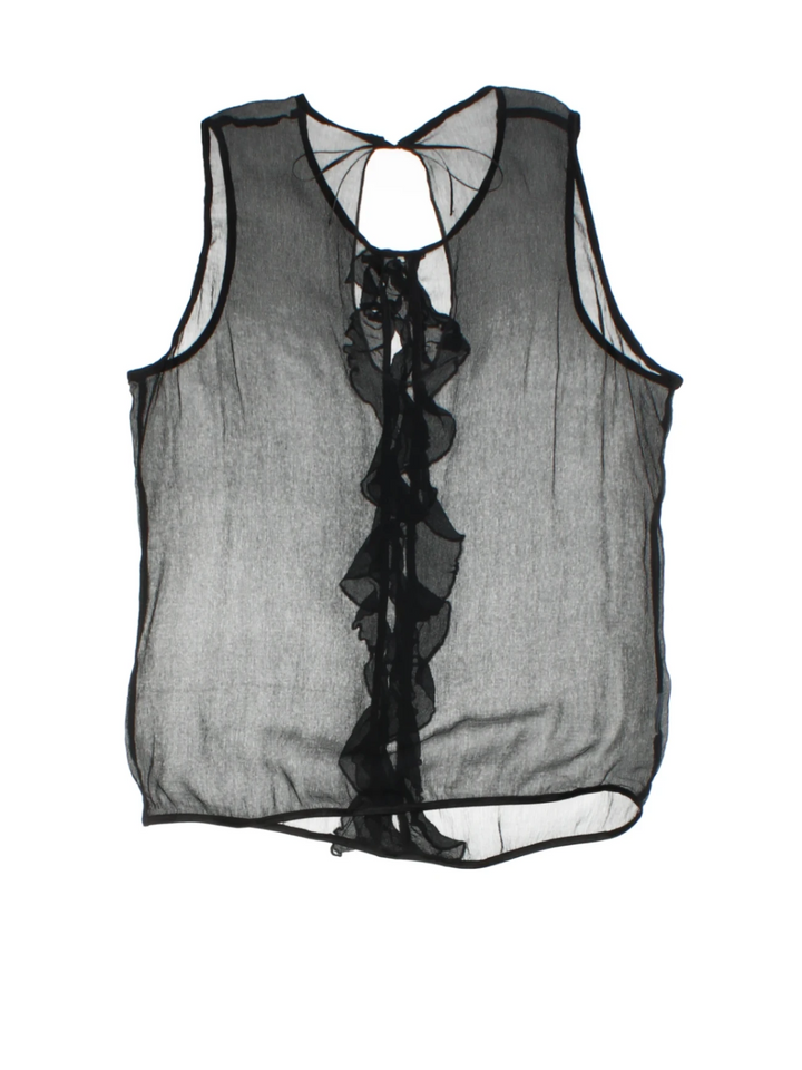 Y2K Sheer Ruffle Blouse (Size S)