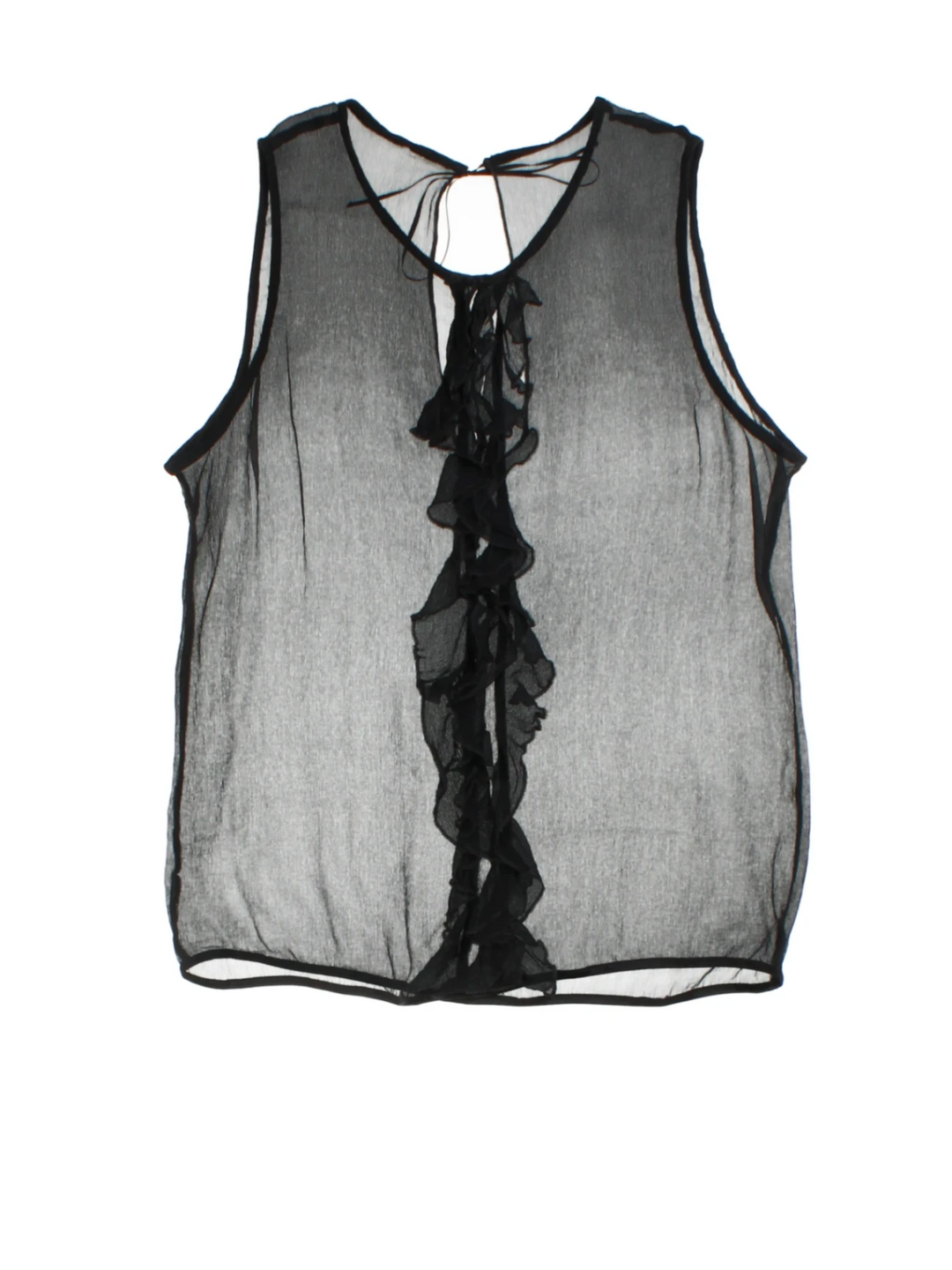 Y2K Sheer Ruffle Blouse (Size S)